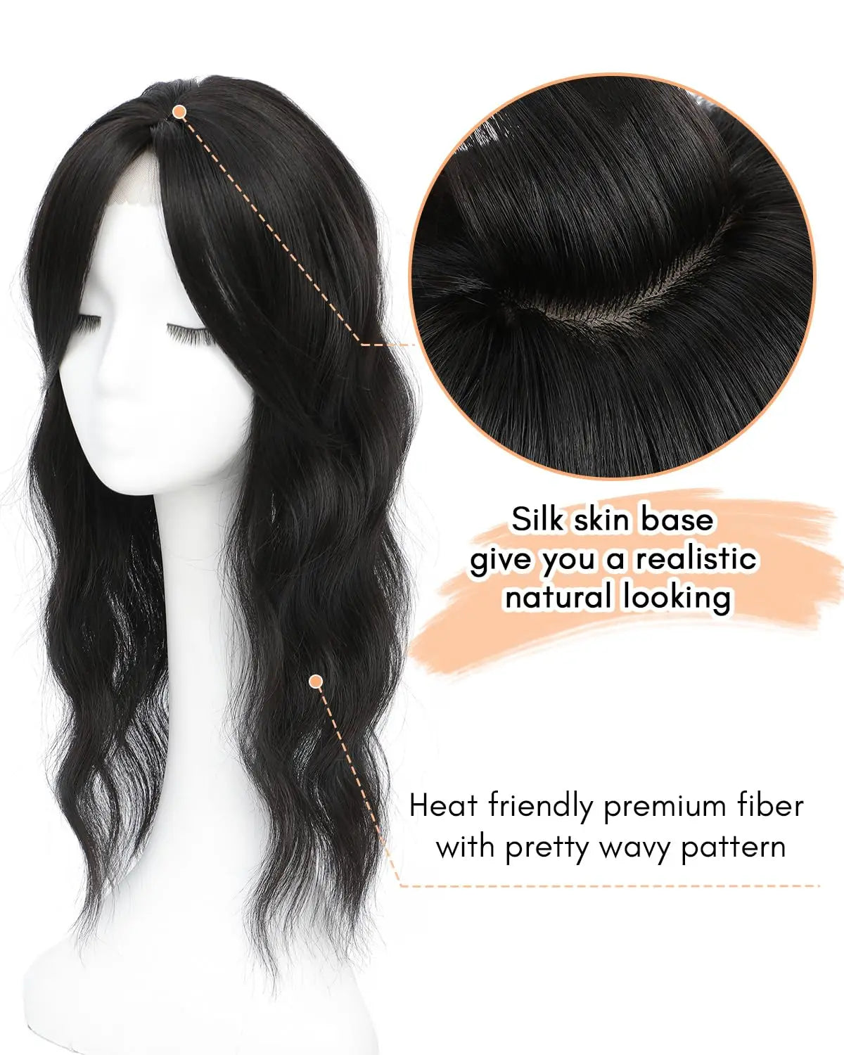 Clip-In Hair Topper with Bangs for Natural Volume and Root Coverage - 8