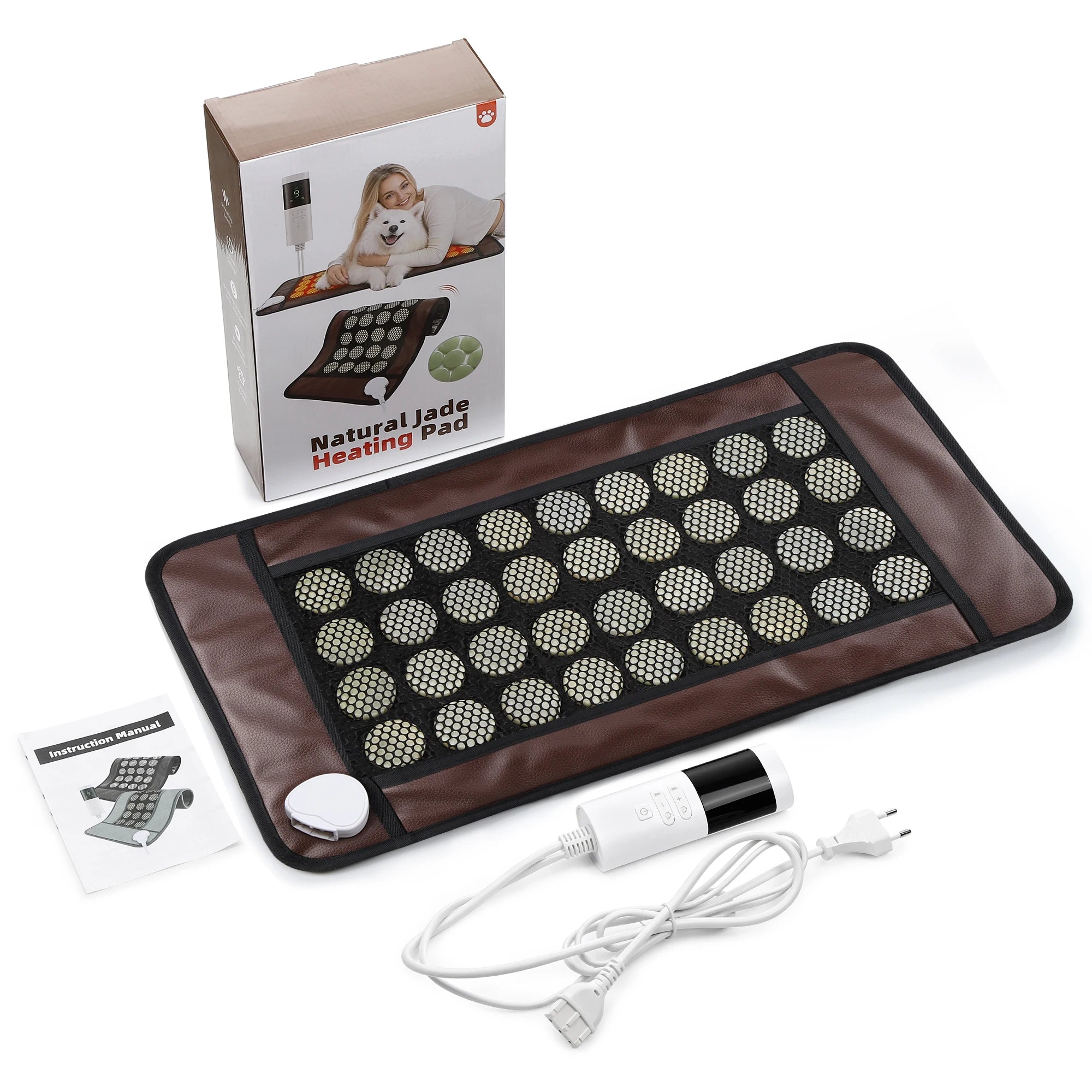 Natural Jade Stone Heating Pad for Back Pain and Muscle Relief - 18