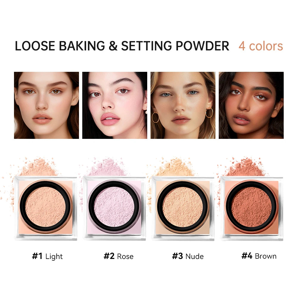 Matte Loose Baking and Setting Powder for Oil Control and Smooth Finish
