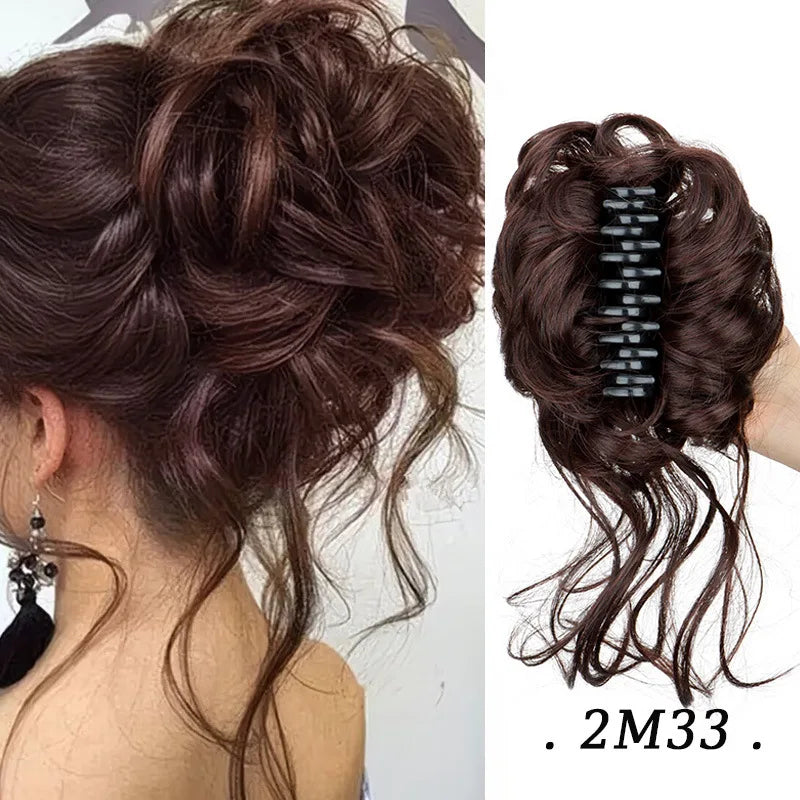 Elastic Curly Hair Bun Extension for Instant Volume and Updo Hairstyles - 19