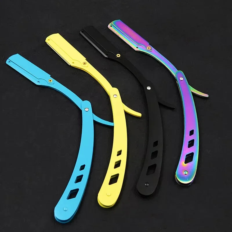 Professional Stainless Steel Folding Straight Razor for Smooth Shaving - 10