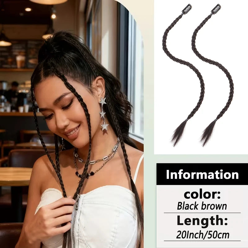 20-Inch Clip-In Braided Hair Extensions for Instant Styling - 19