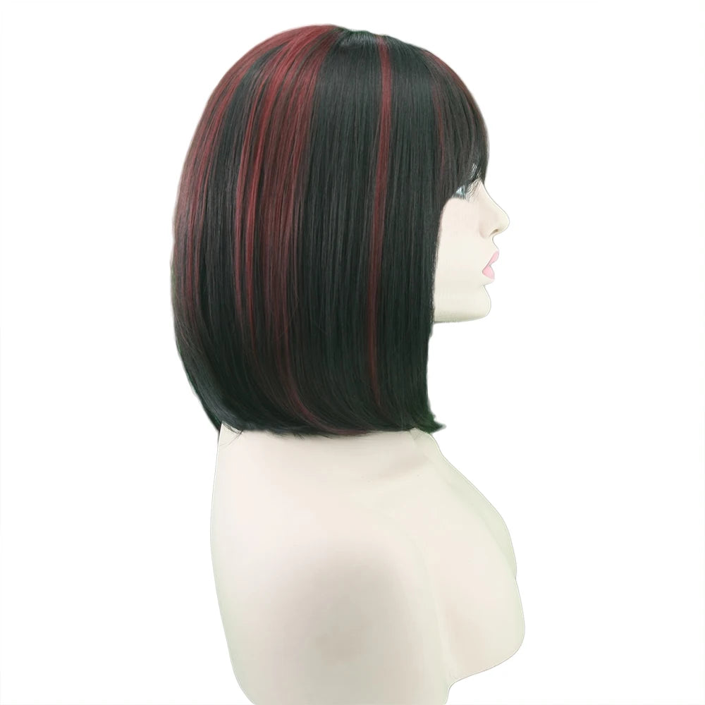 Short Straight Bob Wig with Highlights