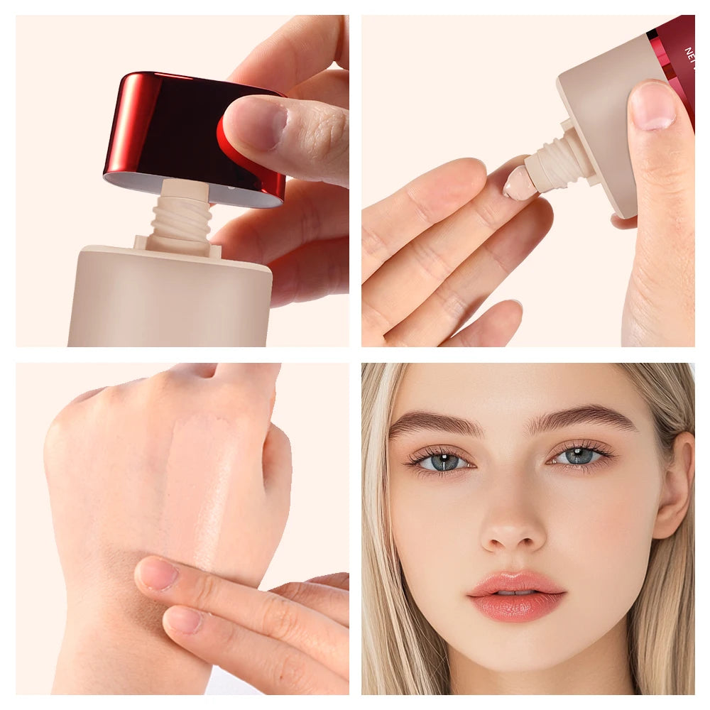 Blurring Foundation Balm with Applicator Brush for a Smooth Matte Finish