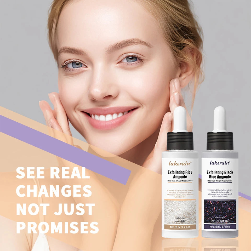 Exfoliating Rice Essence Serum for Deep Pore Cleansing and Skin Brightening