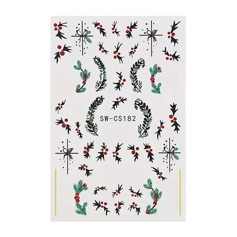 Festive Christmas Cartoon Self-Adhesive Nail Art Decal Stickers - 16