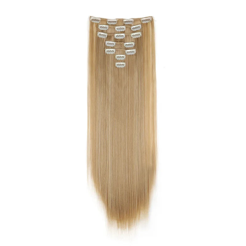 Straight Clip-in Hair Extensions for Instant Length and Volume - 14