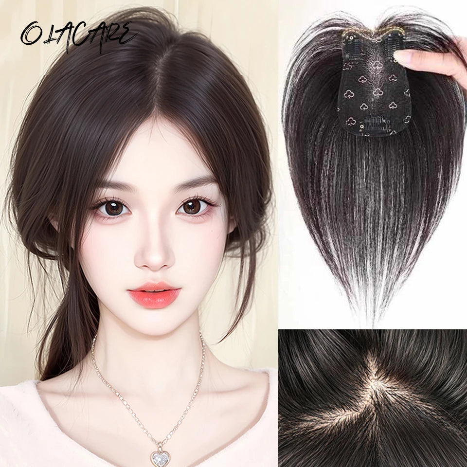 Clip-In Middle Part Hair Fringe Extension - 1