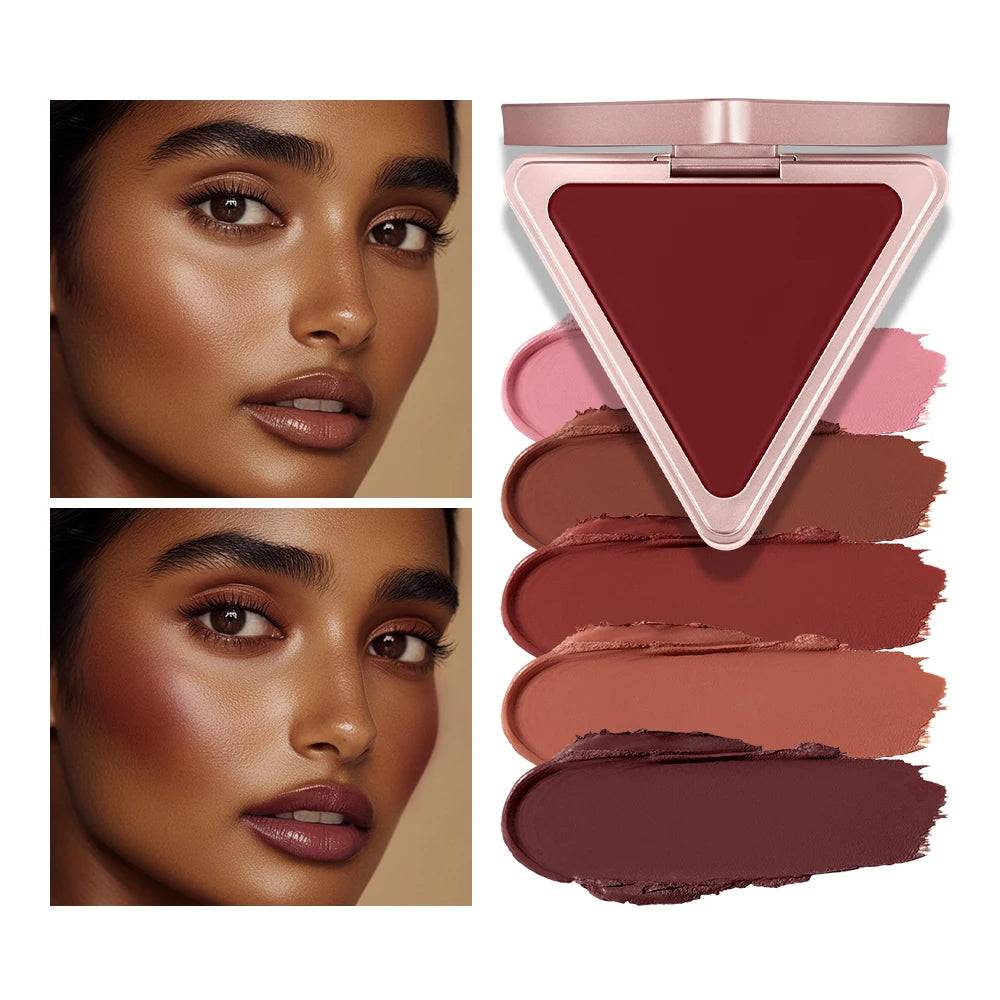 Matte Satin Cream Blush for Long-Lasting Natural Glow and Oil Control