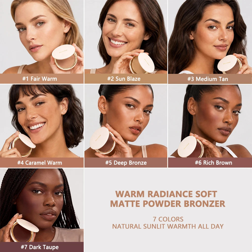Buildable Soft Matte Bronzer Powder for Natural Face Contouring