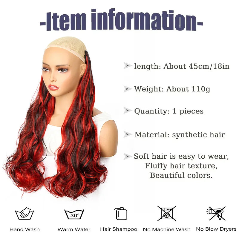 18-Inch Curly Clip-In Hair Extensions with Highlights - 8