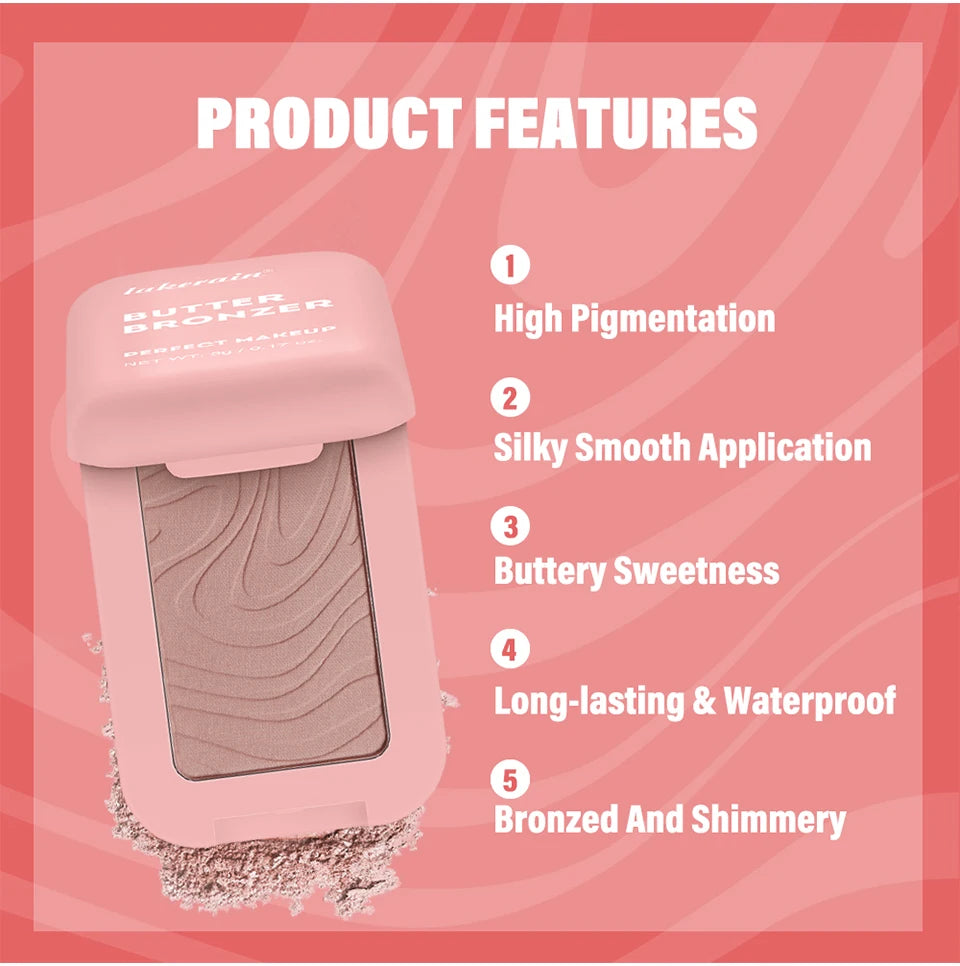 Soft Matte Butter Bronzer Powder for Sculpted and Natural Face Contouring - 9