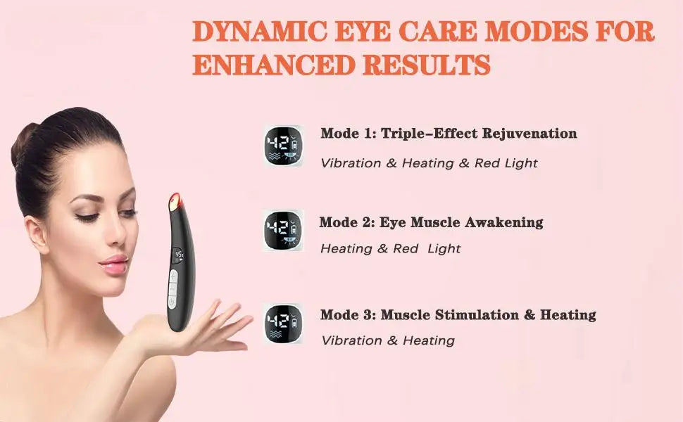 3-in-1 Heated Eye Wand for Dark Circles, Puffiness and Skin Rejuvenation - 8