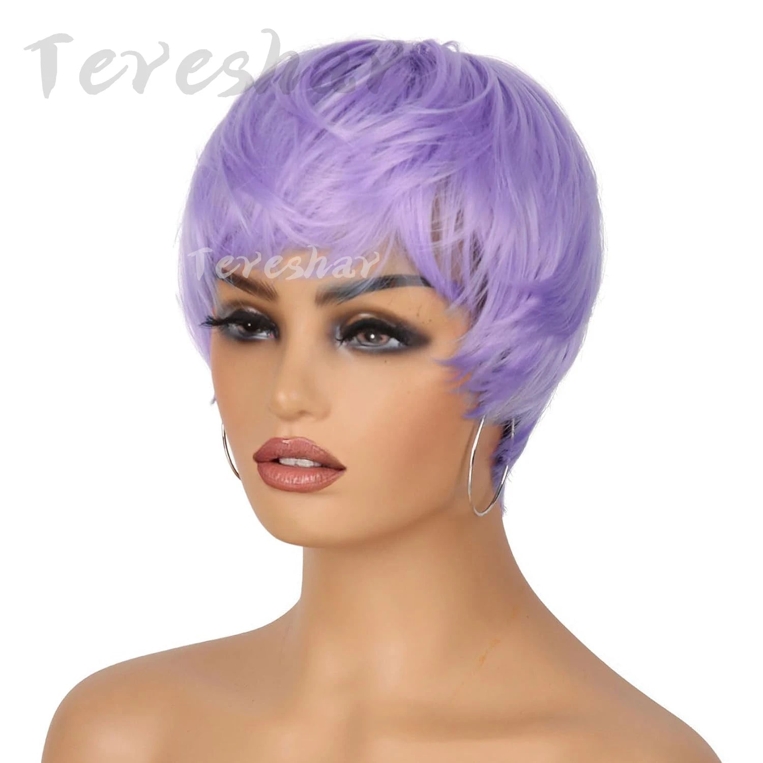 Short Pixie Cut Layered Wig with Bangs for Women Daily Styling - 21