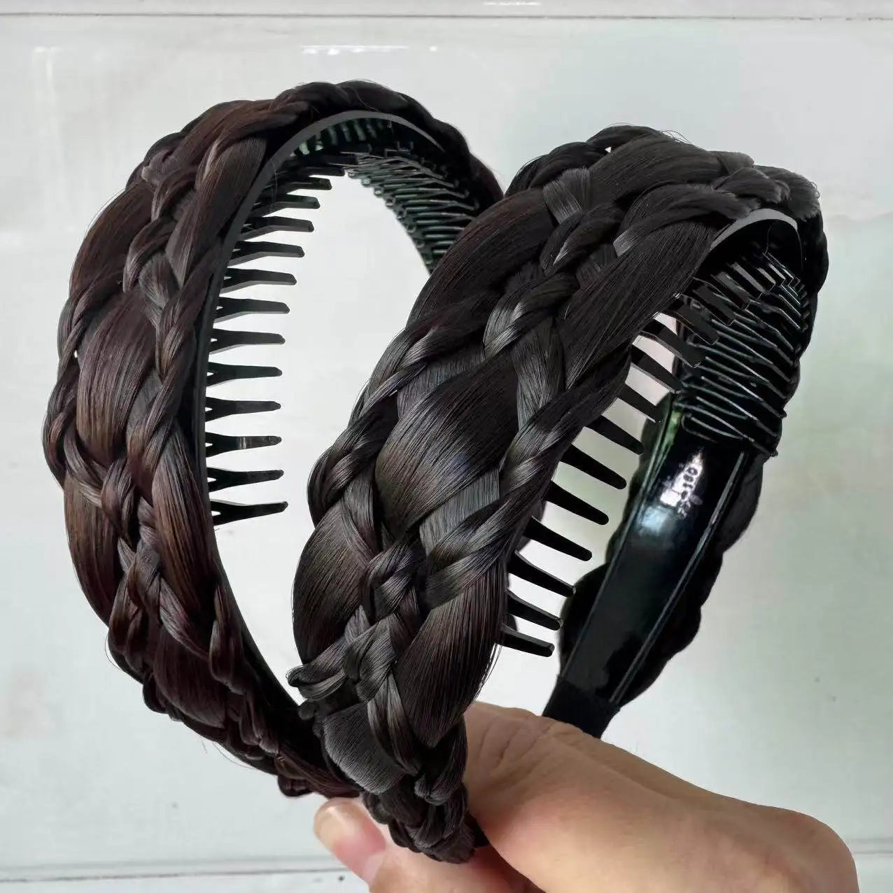 Synthetic Braided Twist Hairband with Teeth for Secure Comfortable Styling - 5