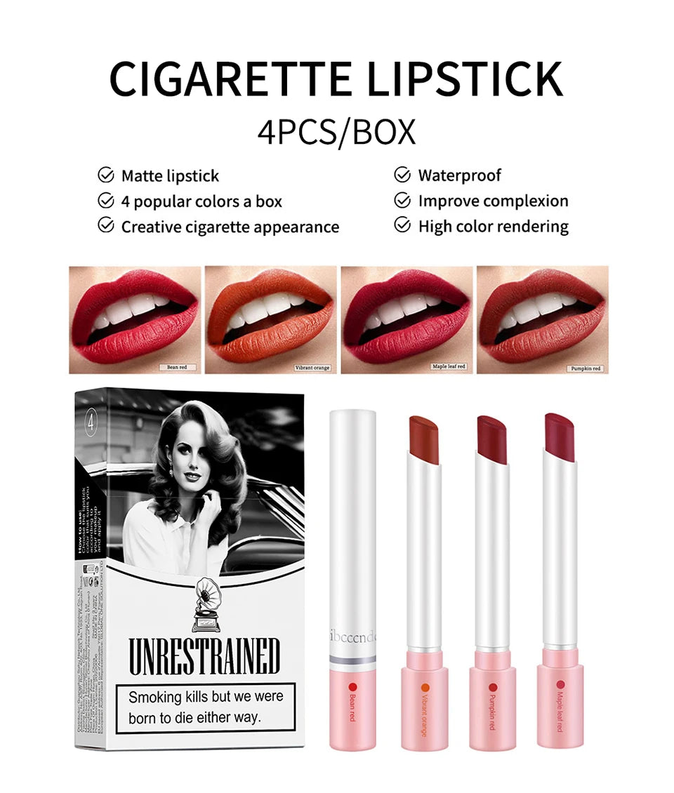 Matte Lipstick Set with Waterproof Long-Lasting Velvet Finish