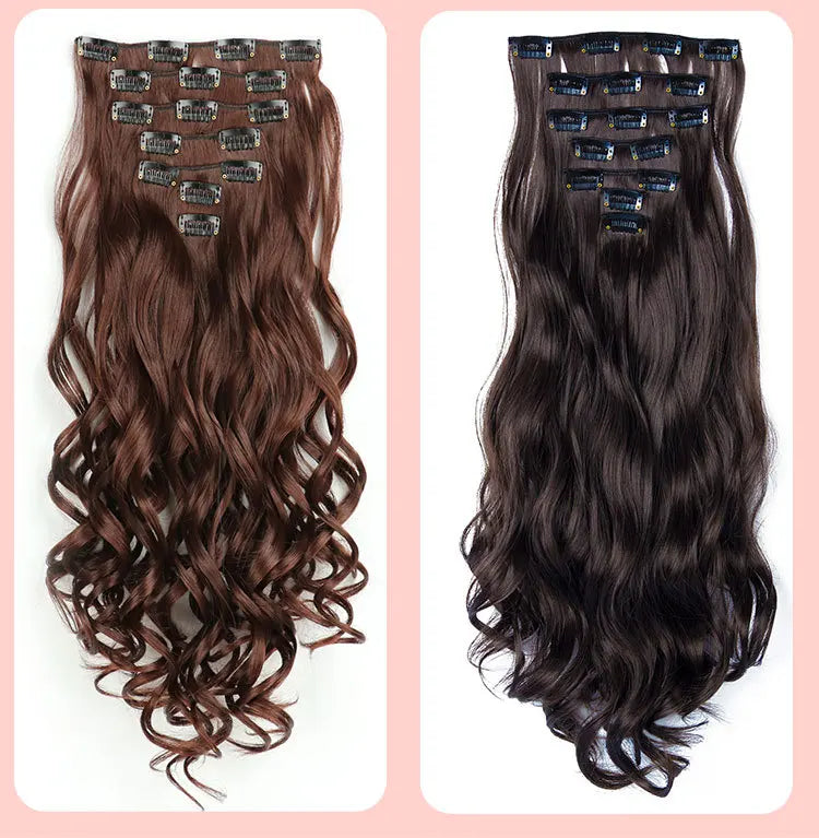 22 Inch Deep Wave Clip-In Hair Extensions Full Head Set - 16
