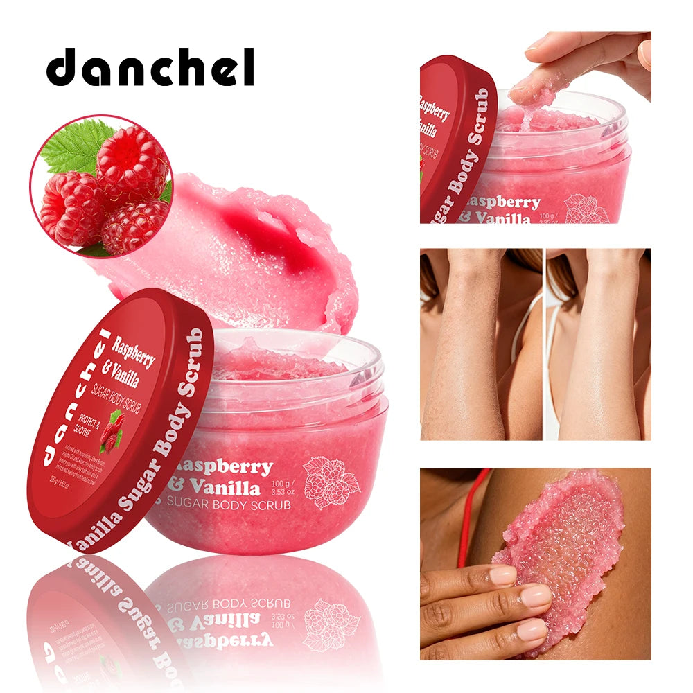 Raspberry and Vanilla Sugar Body Scrub for Smooth Nourished Skin - 1