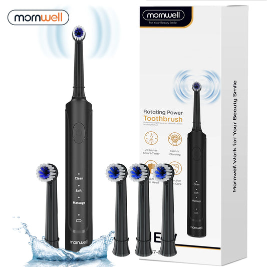 Rechargeable Sonic Electric Toothbrush with 3 Cleaning Modes and 4 Heads