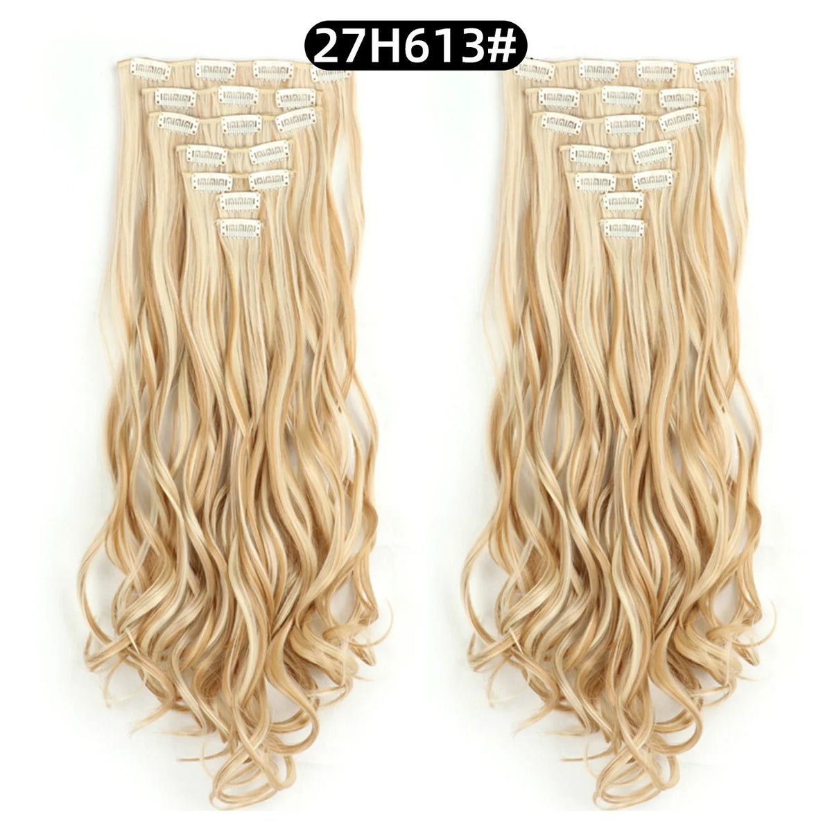 22 Inch Deep Wave Clip-In Hair Extensions Full Head Set