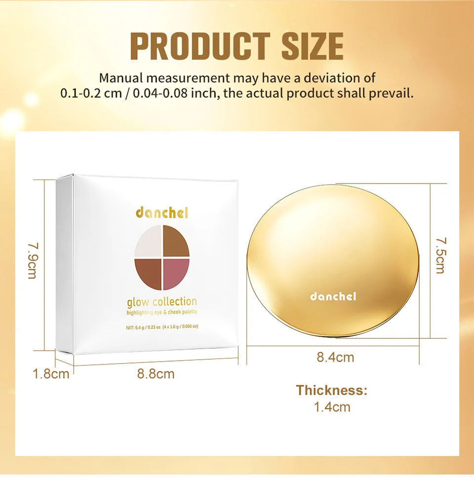 4-in-1 Highlighting and Contouring Face Palette for Eyes and Cheeks - 15