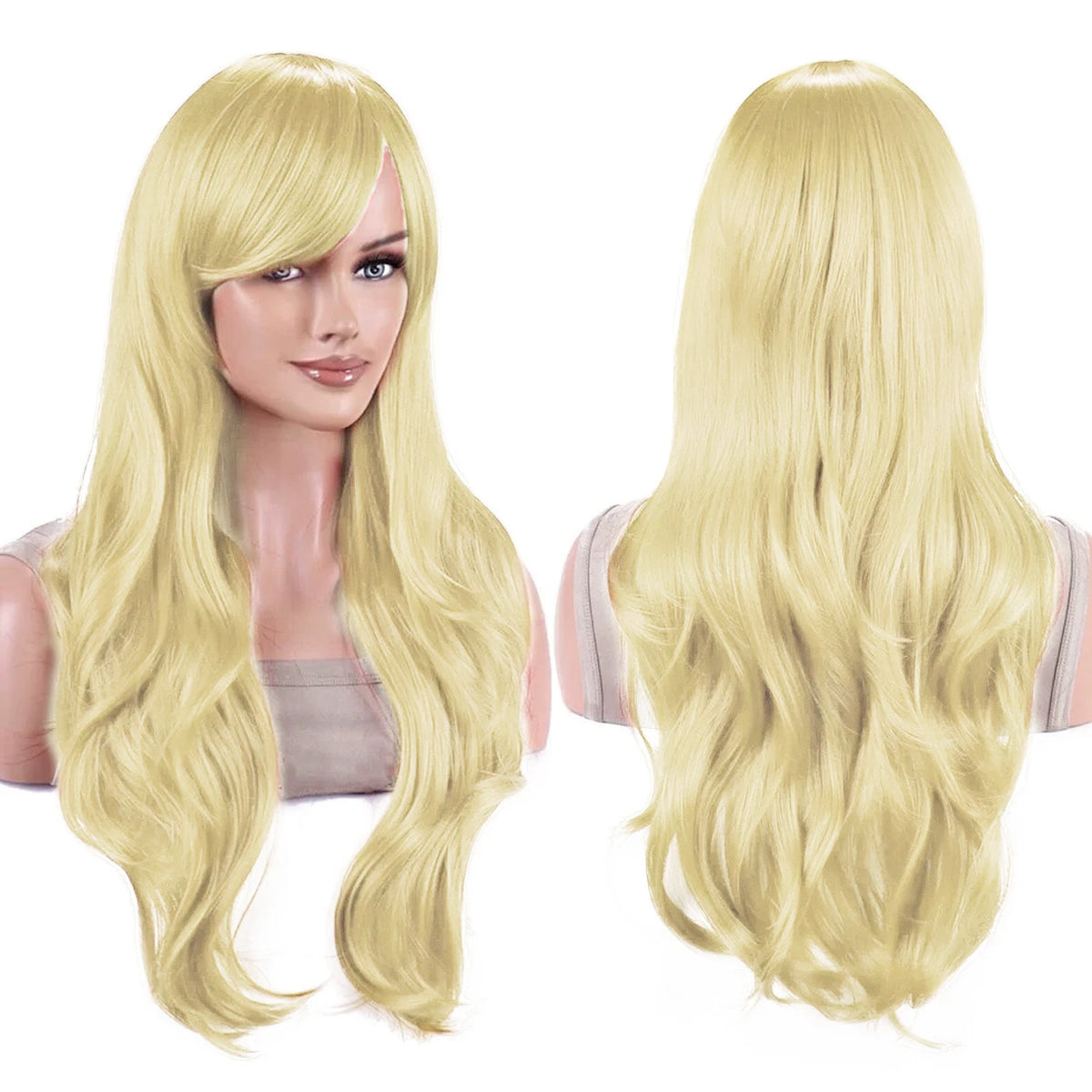 Long Wavy Purple Cosplay Wig for Anime Halloween Costume Parties