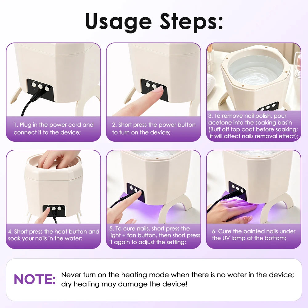 2-in-1 Electric Gel Nail Polish Remover and UV Dryer for Manicures