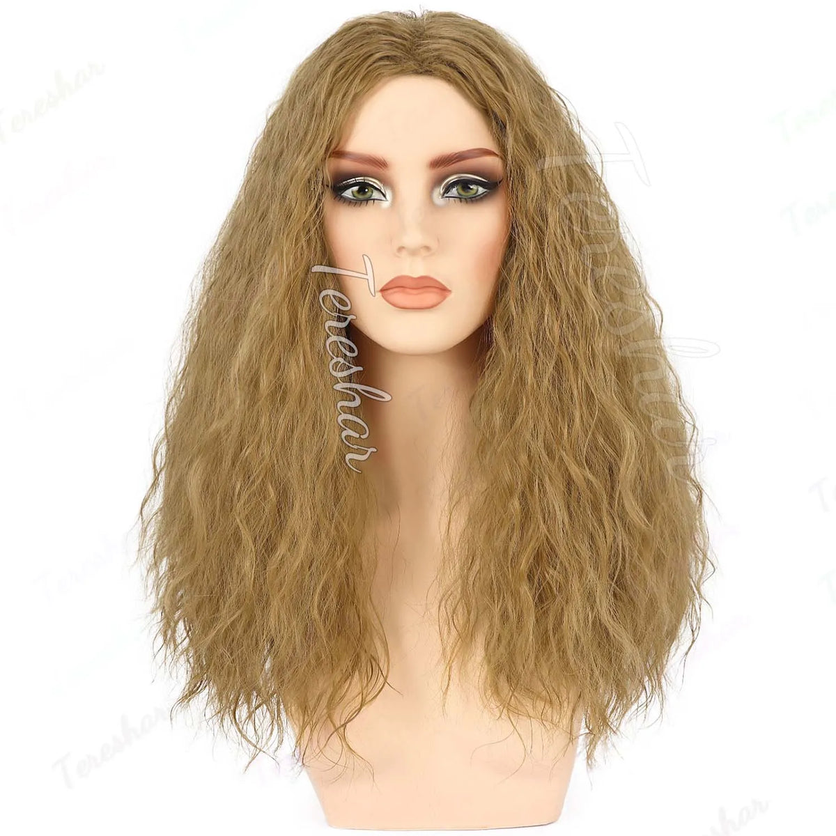 Long Curly Grey Witch Costume Wig for Halloween and Cosplay Parties