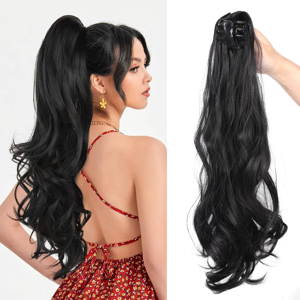 18 Inch Wavy Ponytail Hair Extension Clip-In Hairpiece - 10