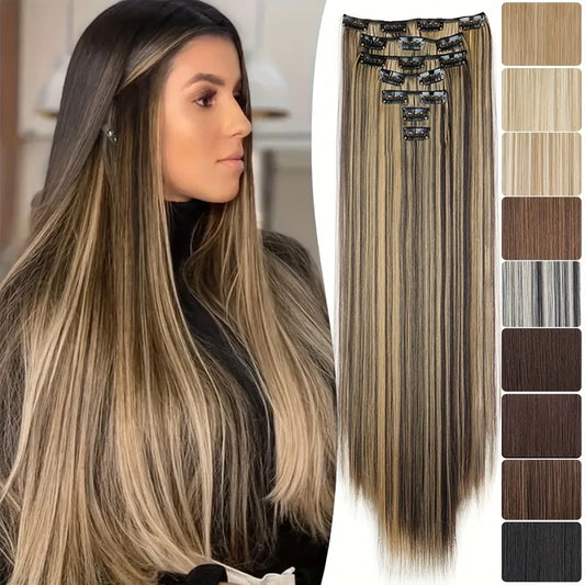 24-Inch Clip-In Hair Extensions for Instant Length and Volume