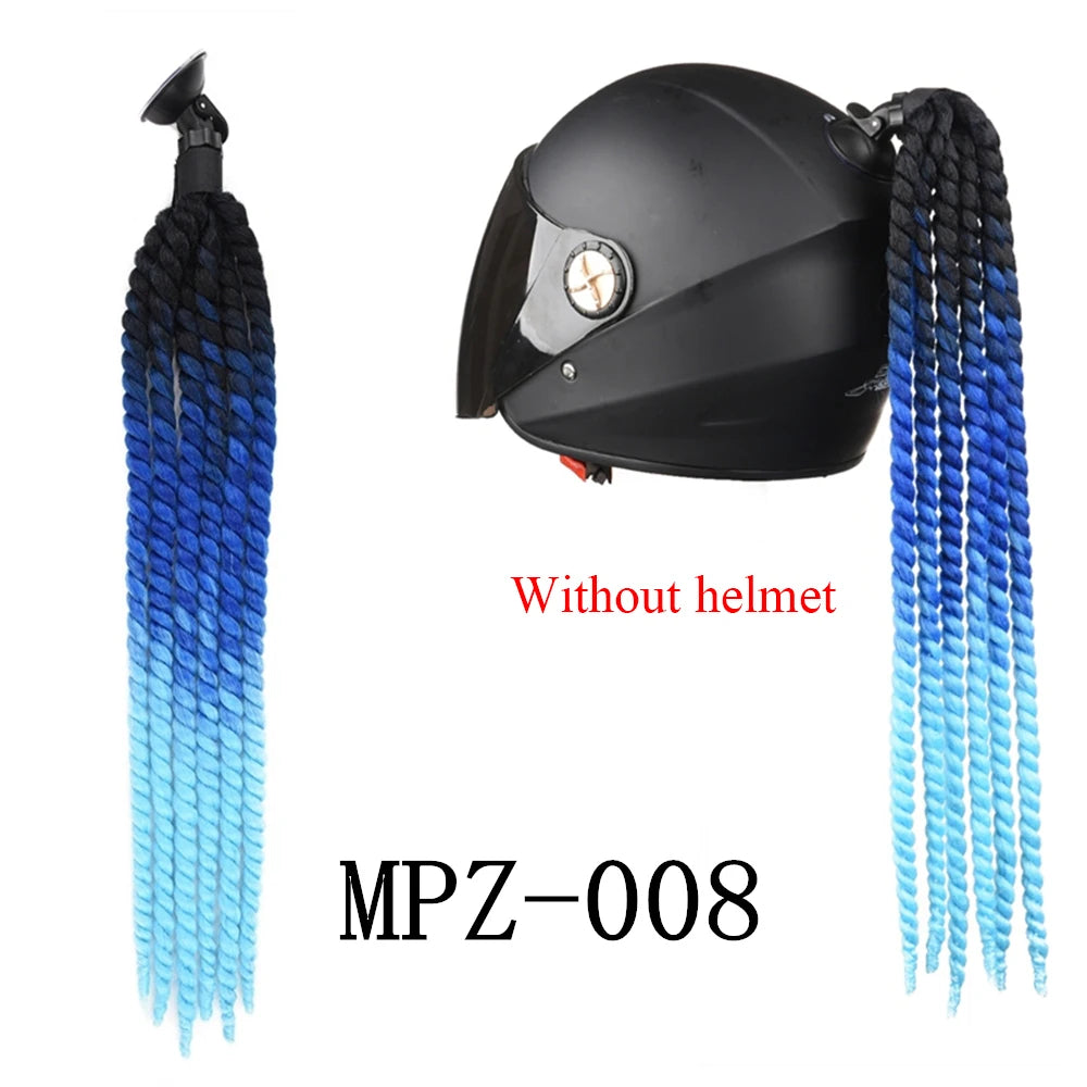 24 Inch Motorcycle Helmet Braided Ponytail with Suction Cup