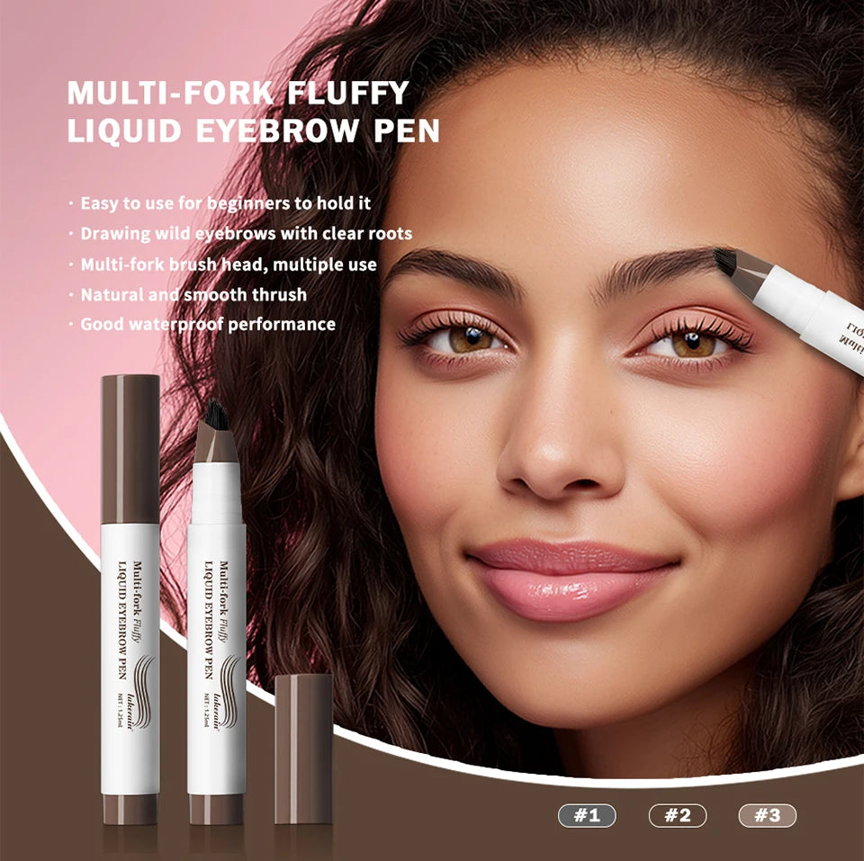 Waterproof Multi-Fork Liquid Eyebrow Pen for Natural Microbladed Brows - 11