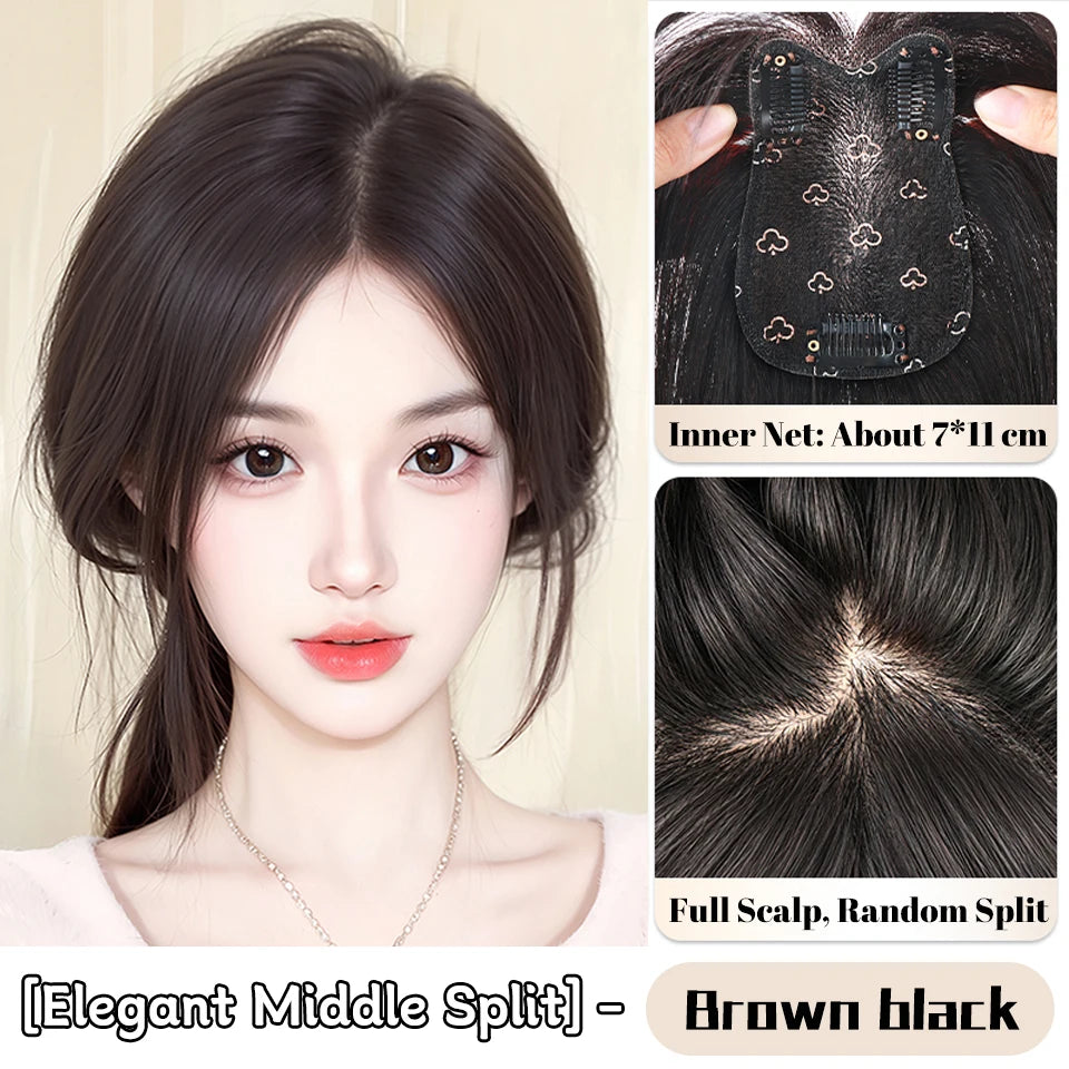 Clip-In Middle Part Hair Fringe Extension - 9
