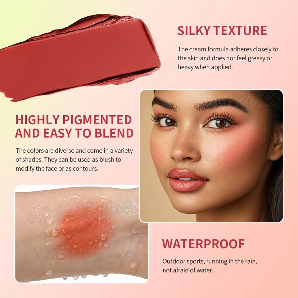 8-Color Cream Blush and Face Contouring Palette for Natural Makeup Looks - 11