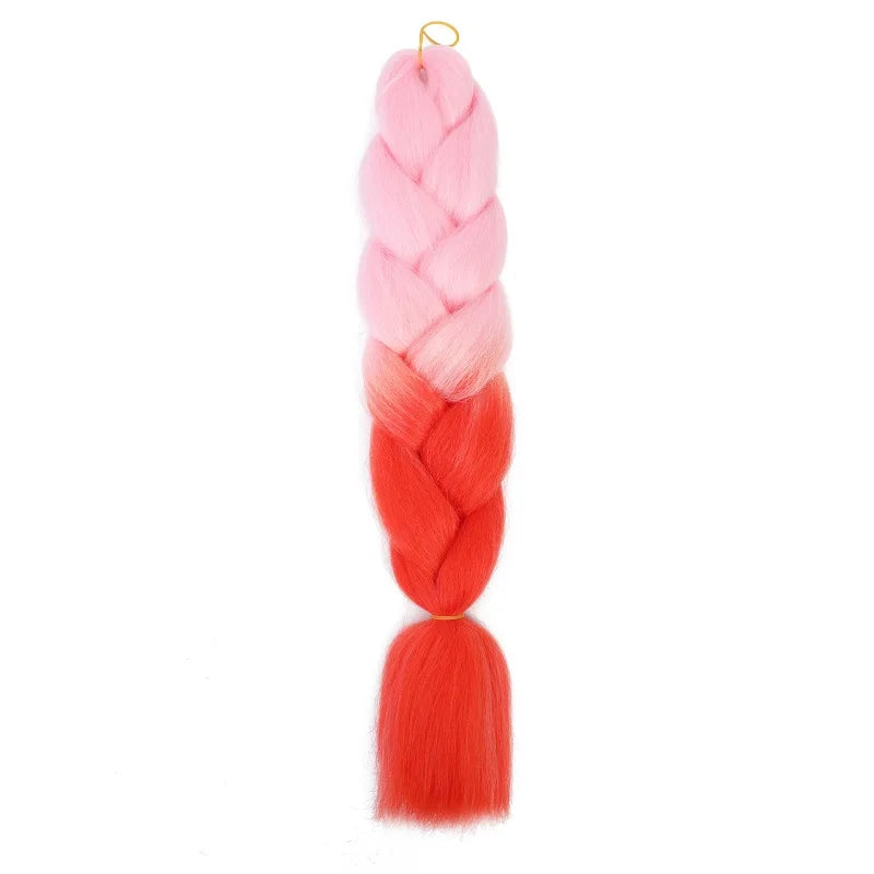 24-Inch Long Colorful Ombre Braiding Hair Extensions