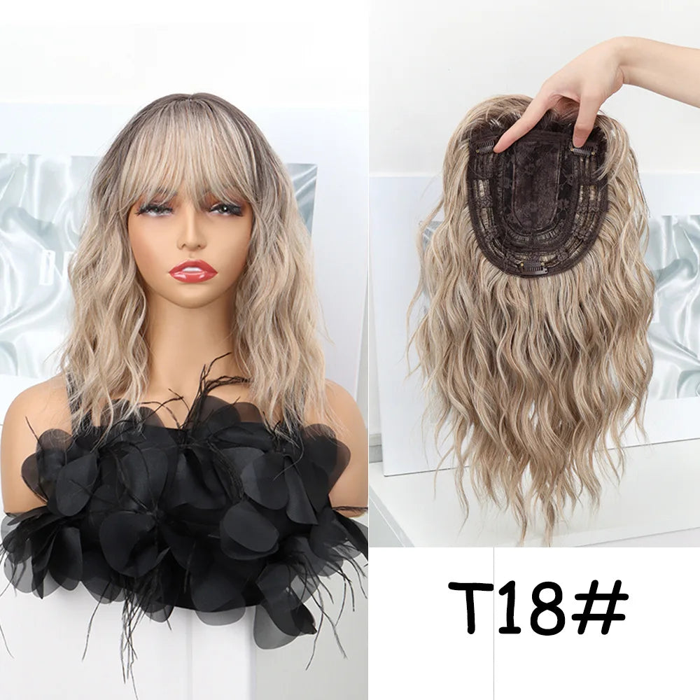 Short Wavy Bob Wig with Bangs for Natural Daily Wear - 14