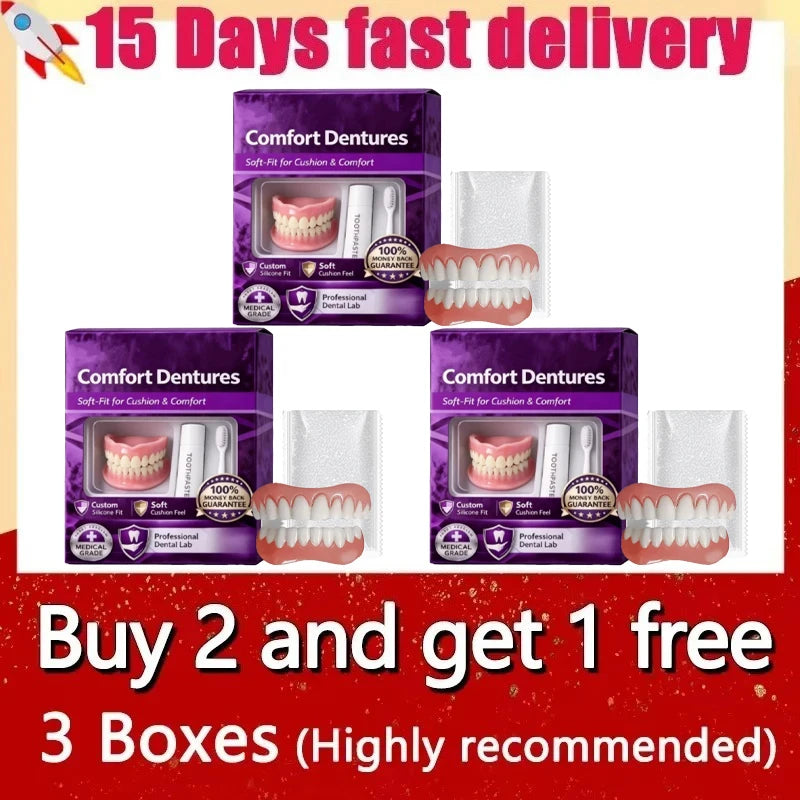 Comfortable Silicone Cosmetic Dentures for Instant Smile Restoration - 9