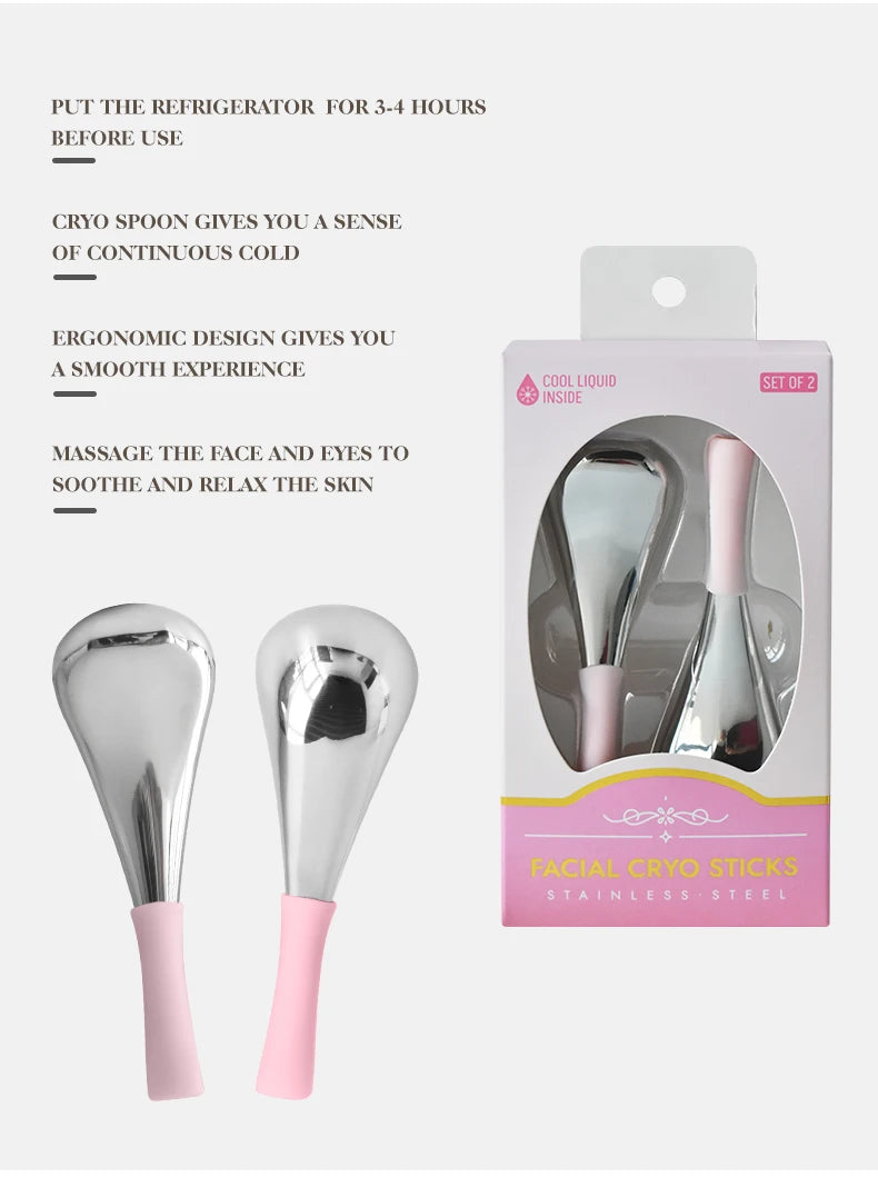 Stainless Steel Cooling Cryo Sticks for Facial Puffiness and Rejuvenation