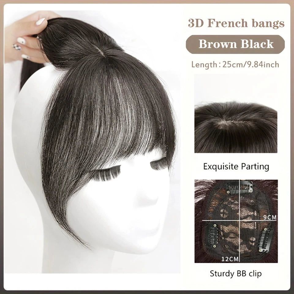 Clip-In Hair Topper Bangs Extension for Natural Volume and Style