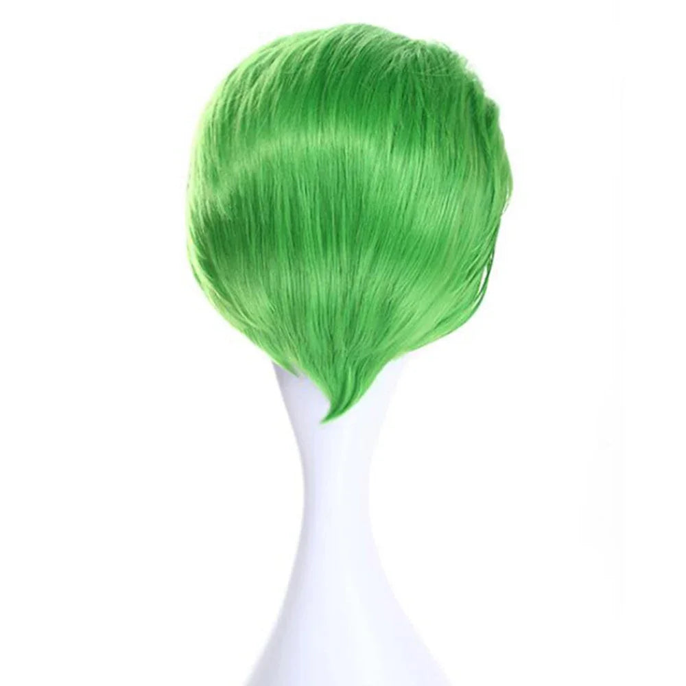 Short Green Cosplay Wig for Halloween Costume Parties and Character Fun