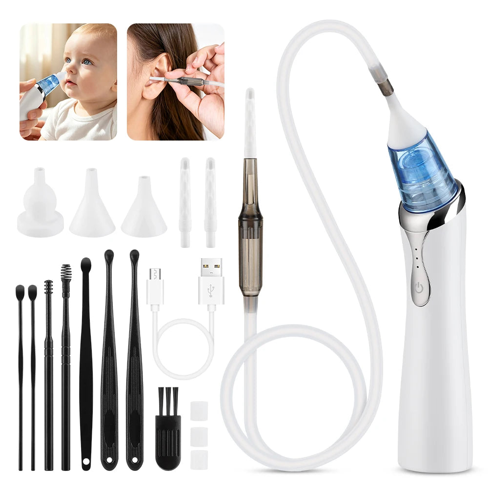 Electric 2-in-1 Nasal Aspirator and Ear Wax Removal Kit for Family - 19