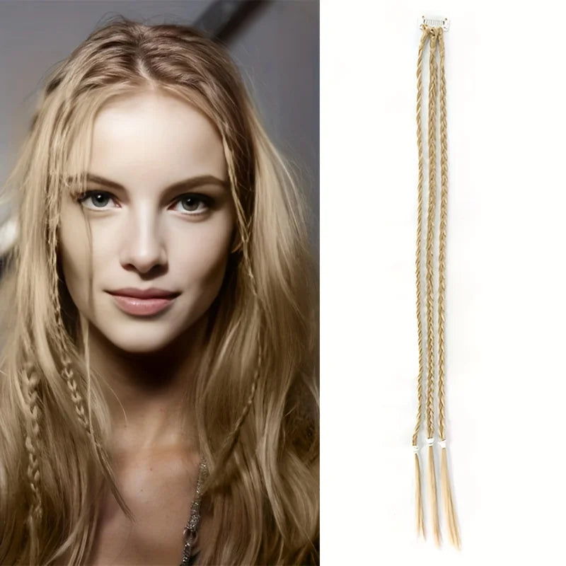 22-Inch Clip-In Braided Hair Extensions for Instant Volume
