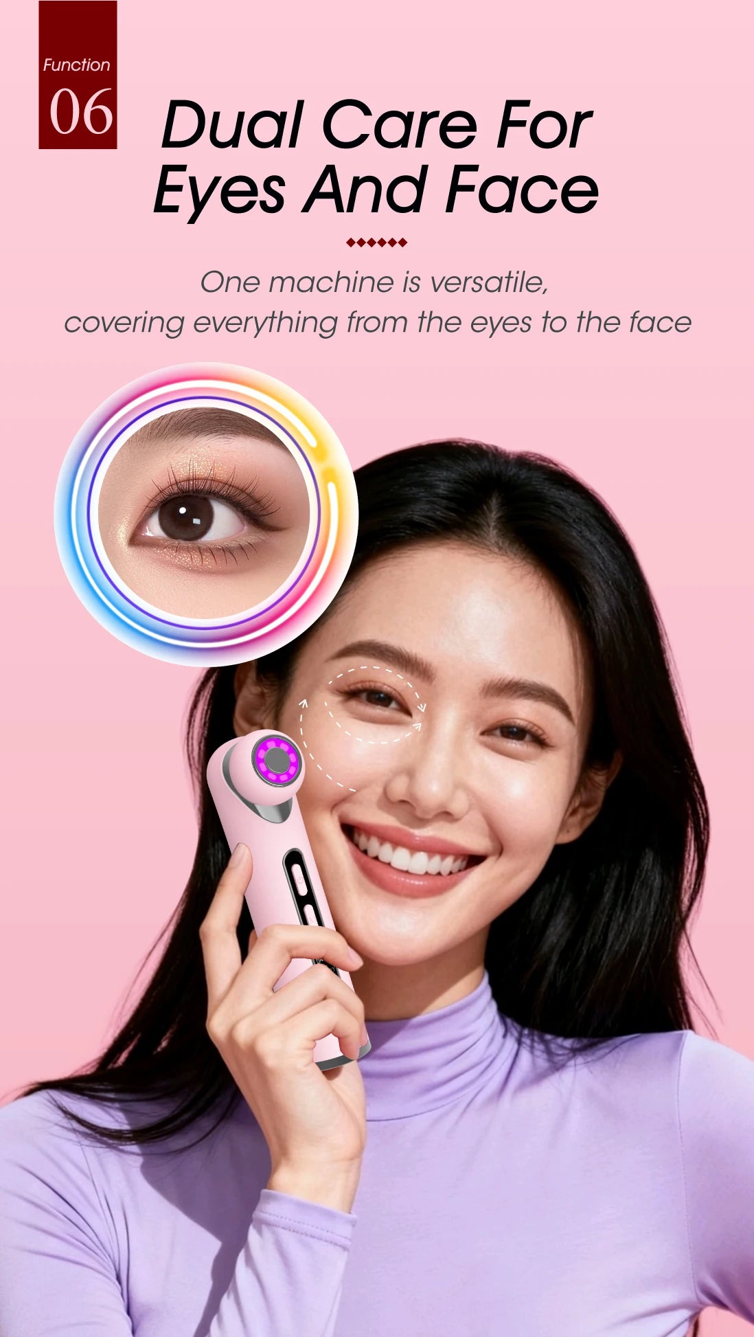 3-in-1 LED Photon Eye Facial Massager for Dark Circles and Fine Lines