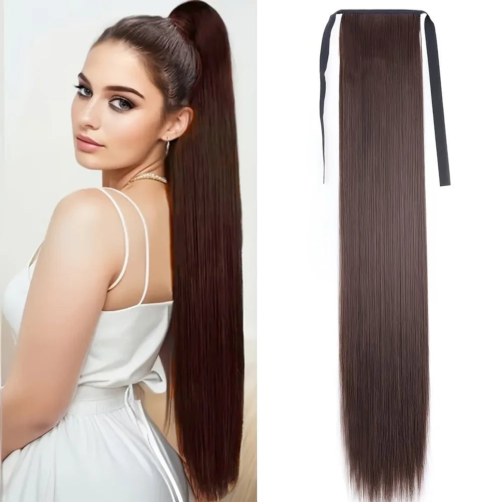 Long Straight Wrap Around Ponytail Hair Extension for Instant Volume - 12