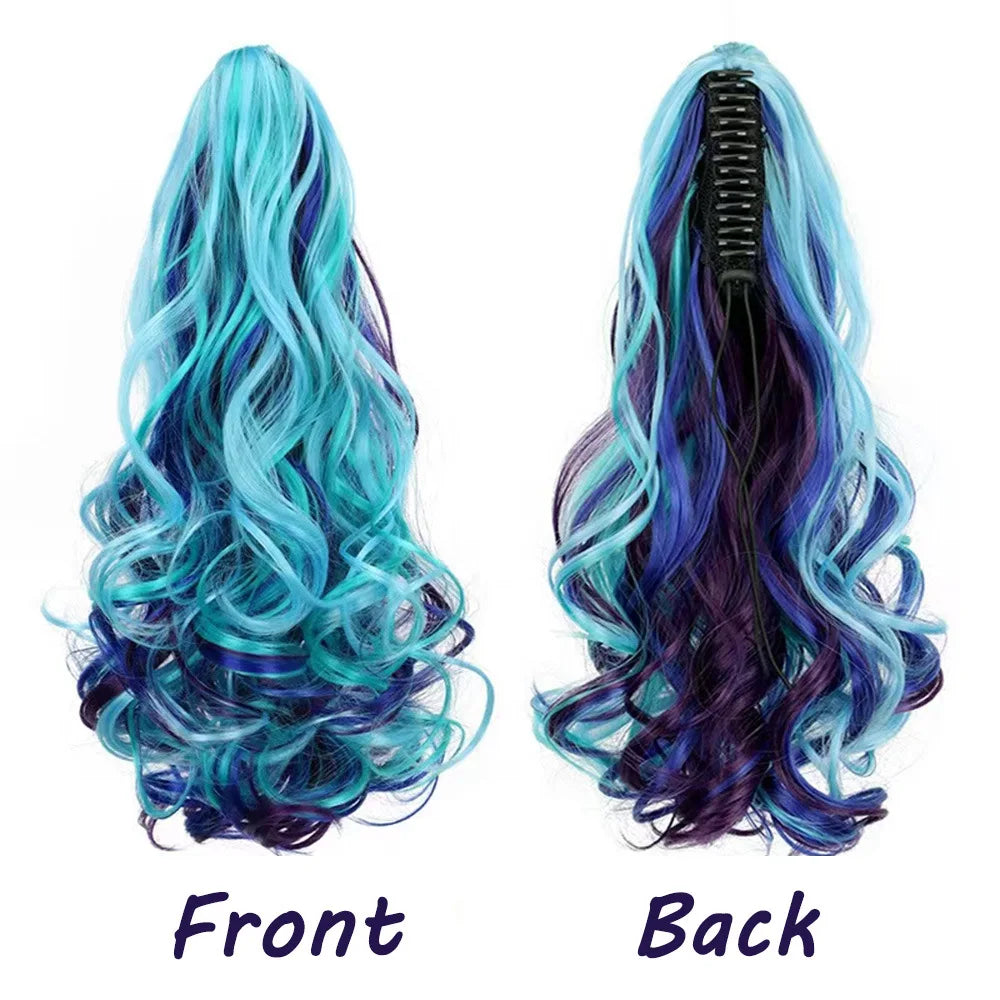14-Inch Wavy Ombre Claw Clip Ponytail Hair Extension