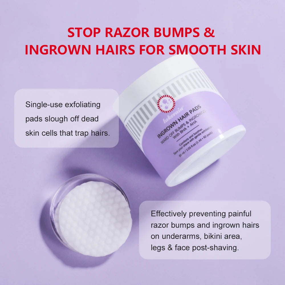 Exfoliating Ingrown Hair Treatment Pads for Razor Bumps and Irritation - 9