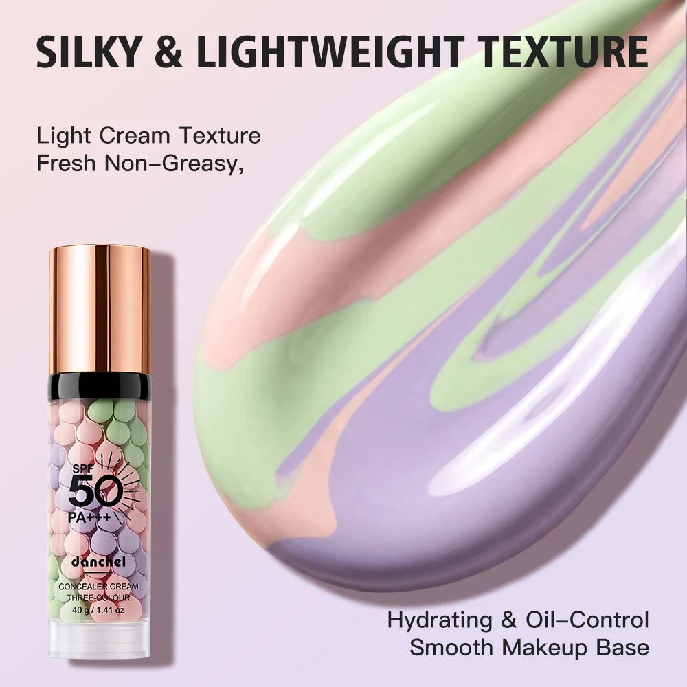 Three-Color Correcting Face Primer and Moisturizing Makeup Base with SPF 50