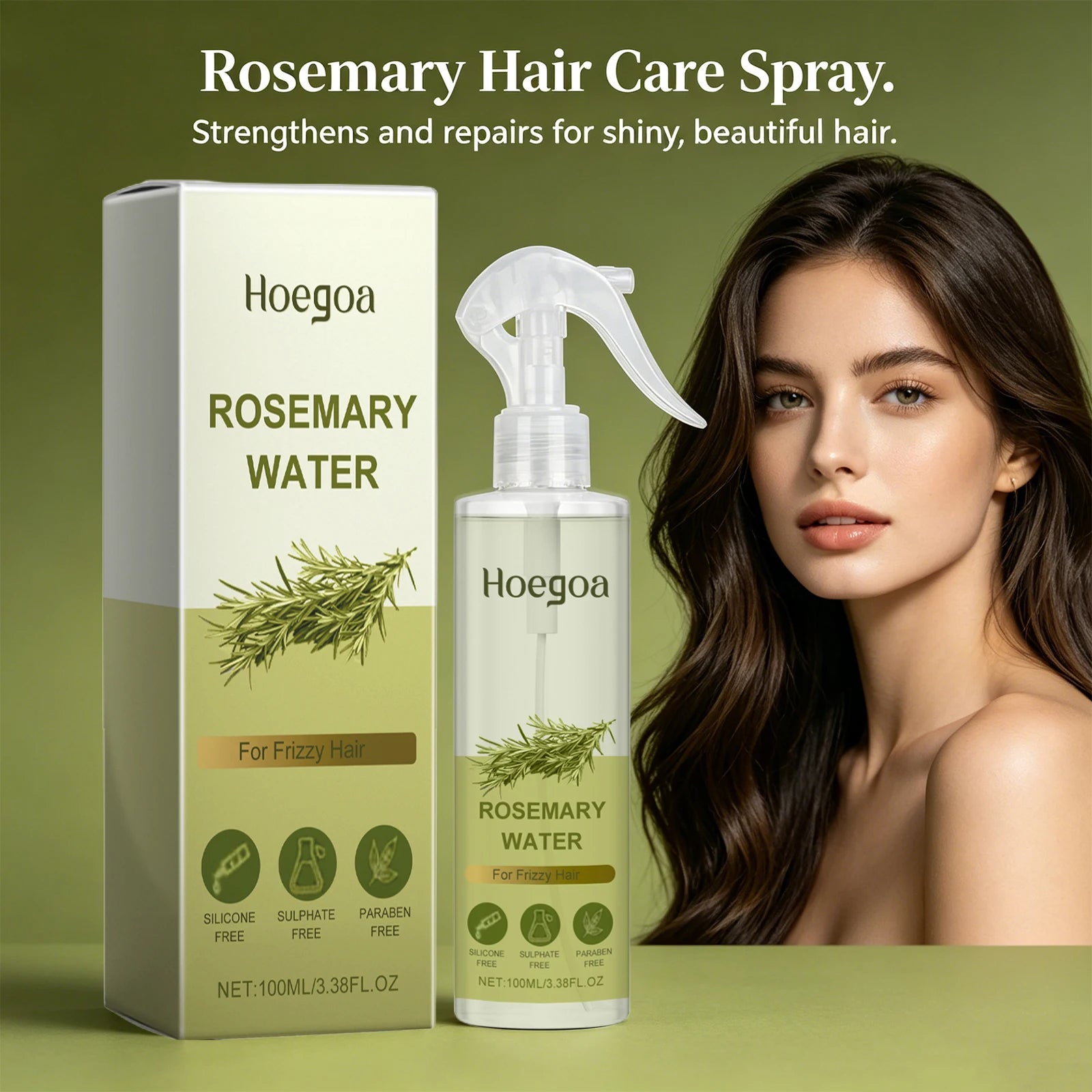 Rosemary Hair Strengthening Spray for Frizzy Hair and Scalp Nourishment - 3