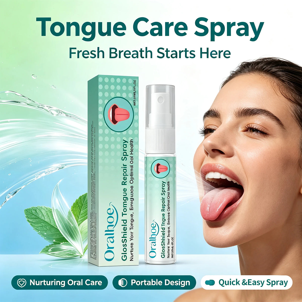 Refreshing Tongue Repair Spray for Oral Hygiene and Bad Breath Relief