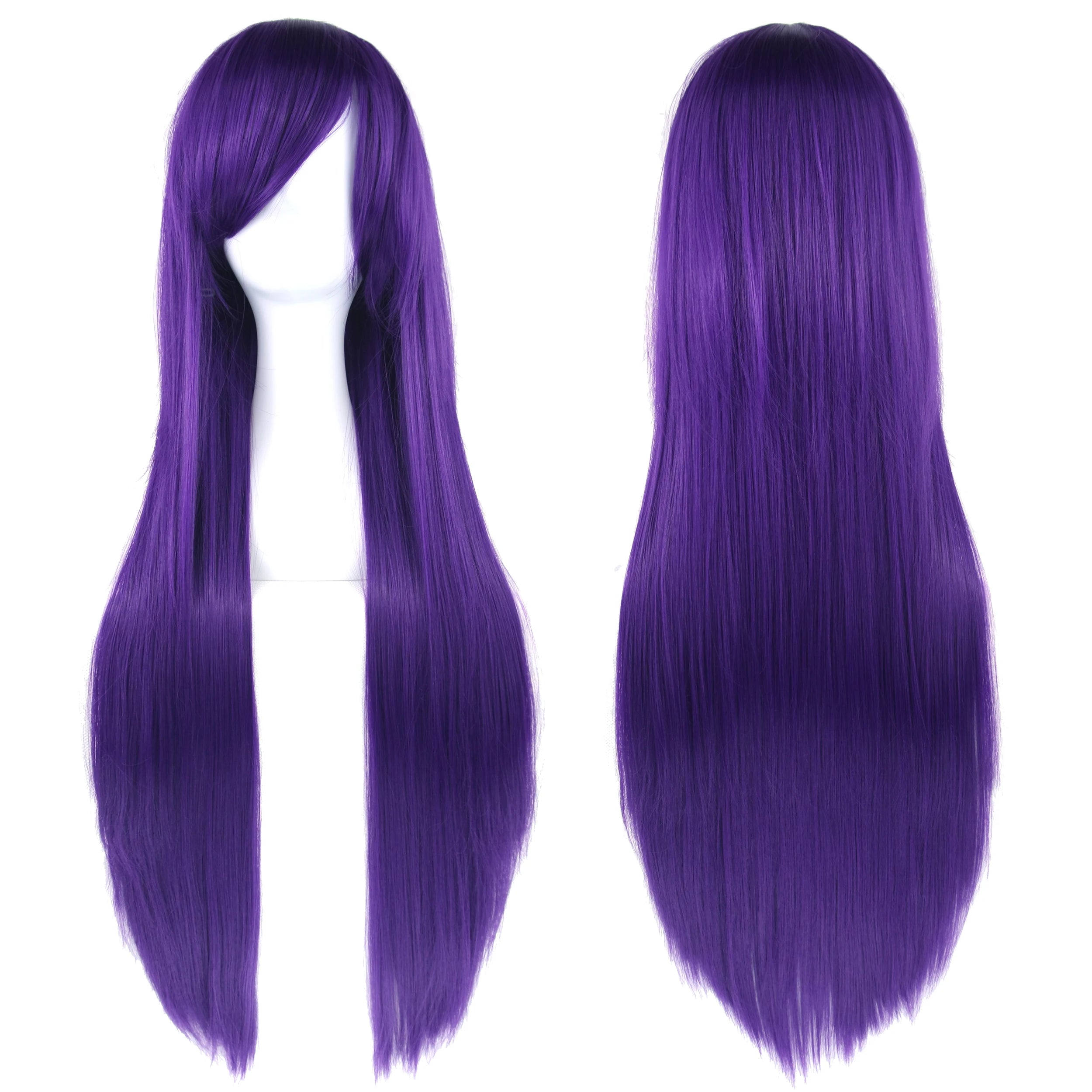 80cm Long Straight Synthetic Wig for Cosplay and Costume Parties - 47